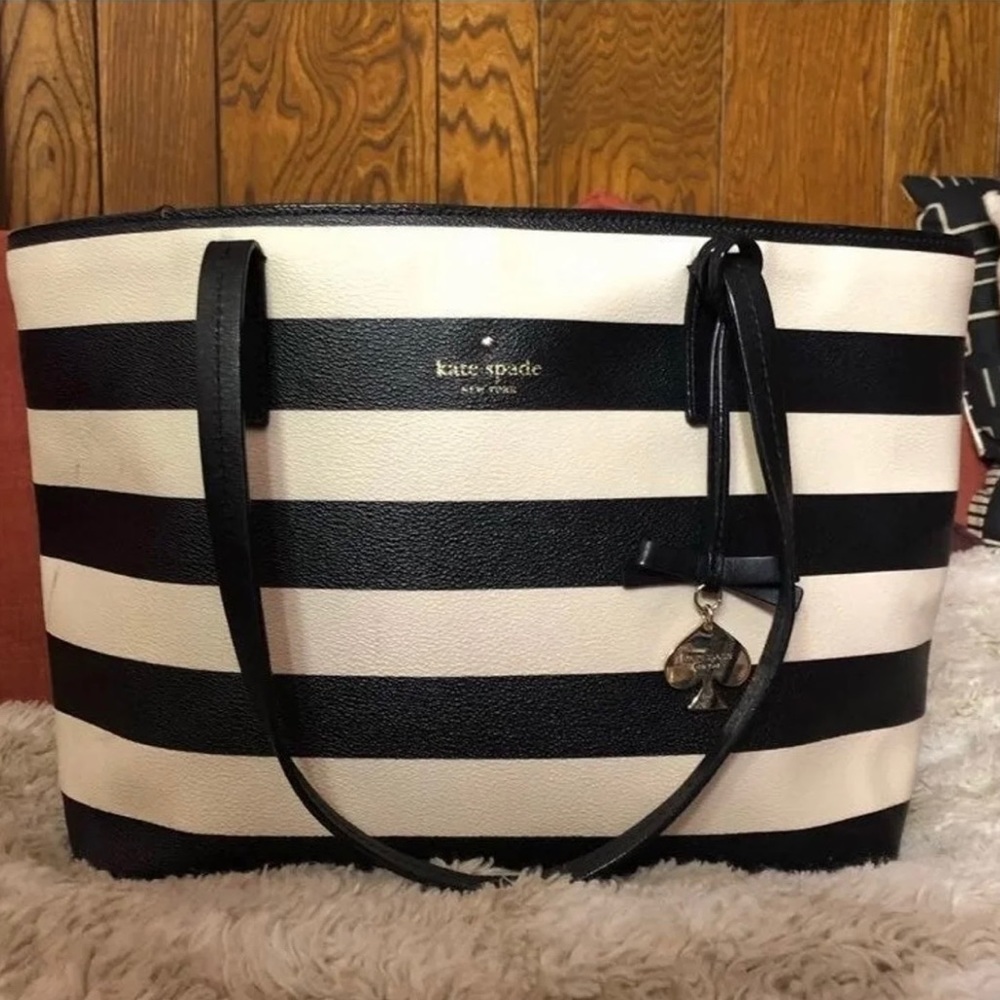 Striped Kate Spade Purse Bag Tote